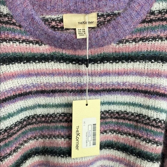 Anthropologie The Korner Striped Chunky Knit Sweater | Size S/M - Picture 4 of 13
